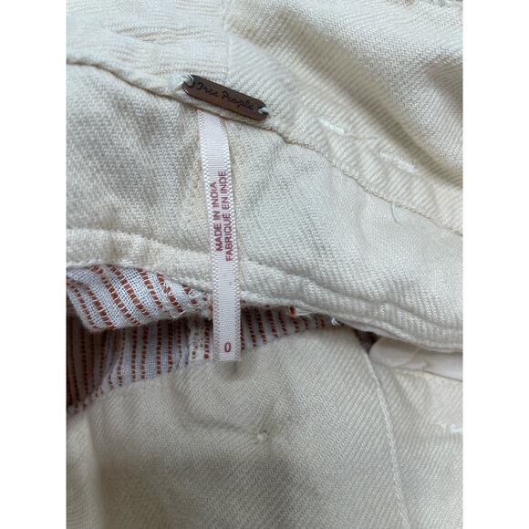 Free People Harem Pants Textured High Waist 0 Summer Beach Crop Nautical Stripes - Picture 11 of 16